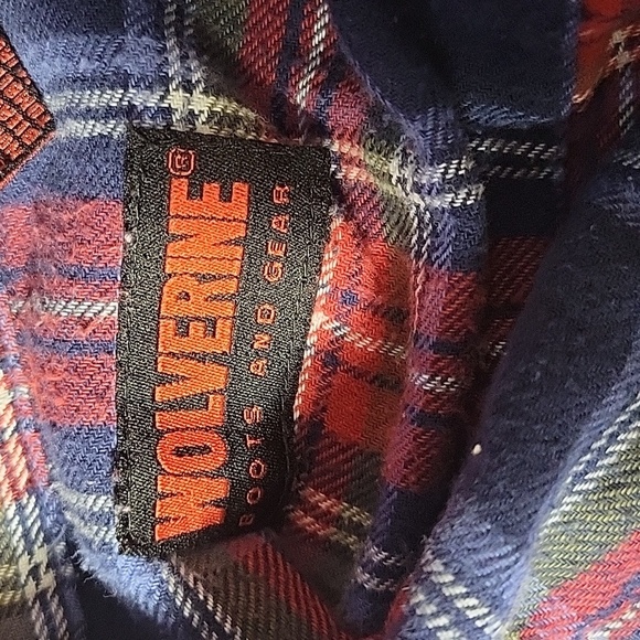 WOLVERINE Plaid Flannel Men's Button Up Shirt Large - Picture 9 of 9